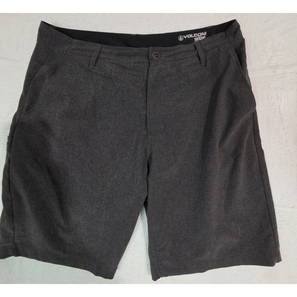 Volcom Surf & Turf 4 Way Stretch Men's Shorts Size 36 Gray Hybrid Chino...
